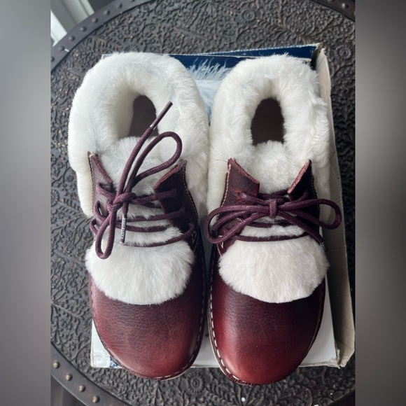 BIRKENSTOCK MEMPHIS CHESTNUT SHEARLING BOOTS 37 6 - Picture 4 of 7